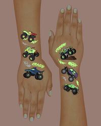 Monster Truck Glow In The Dark Temporary Tattoos