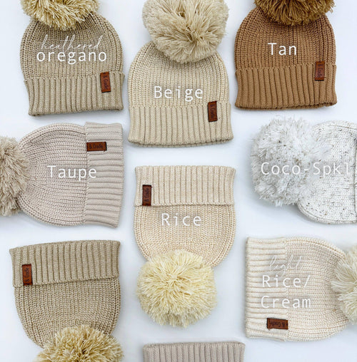 Cotton Pom Beanie - Coco Speckle