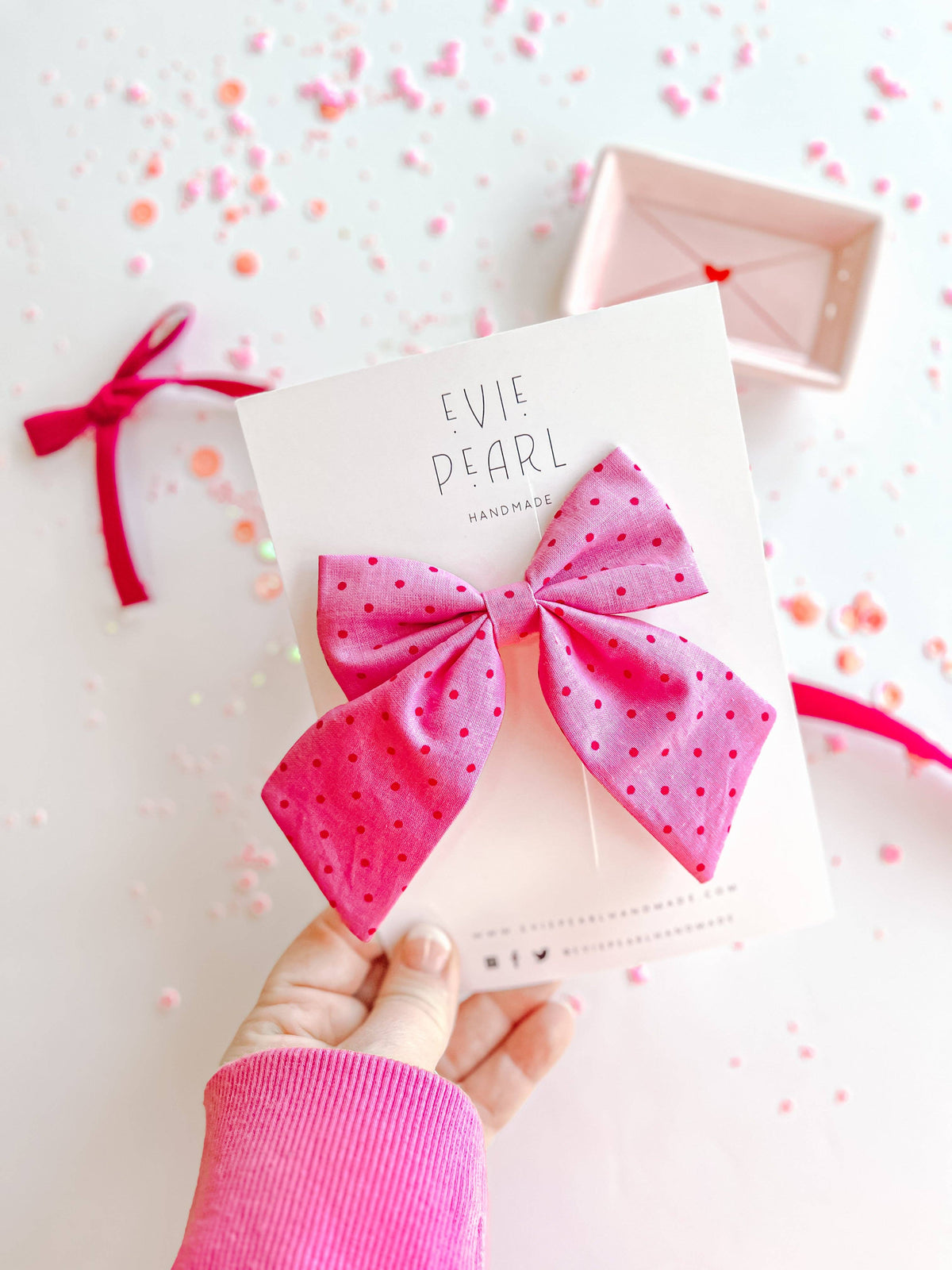 Pink Polka Dot Sailor Bow