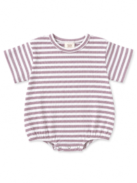 Violet Stripe Organic Pointelle T-Shirt Bubble