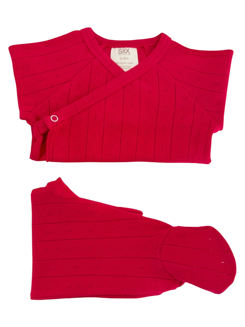 Red Organic Pointelle Newborn Set
