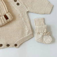 Knitted Booties Socks - Coco Speckle
