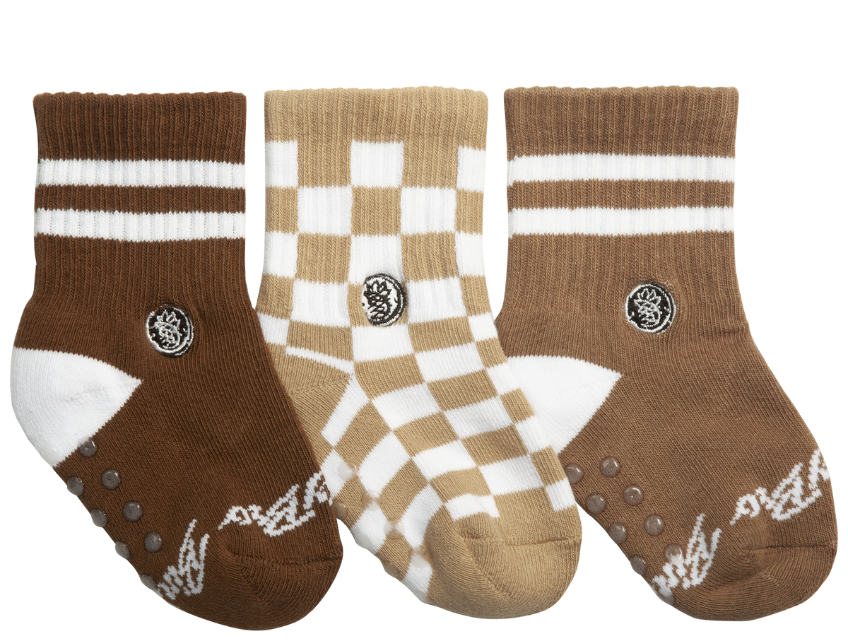 Kids Socks 3-Pack Brownie Checks