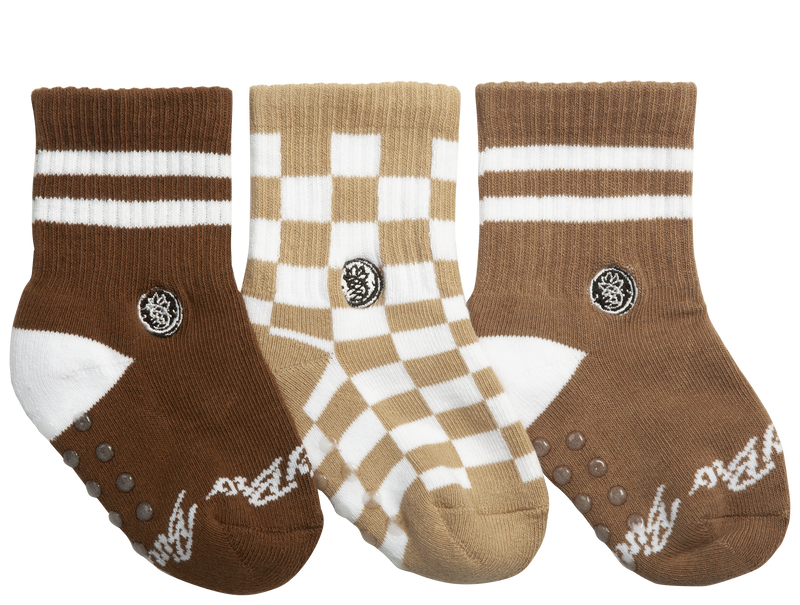 Kids Socks 3-Pack Brownie Checks