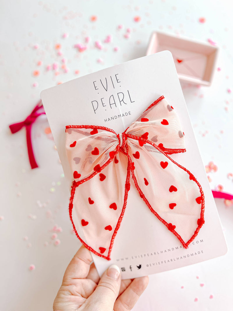 Red Heart Flocked Oversized Bow