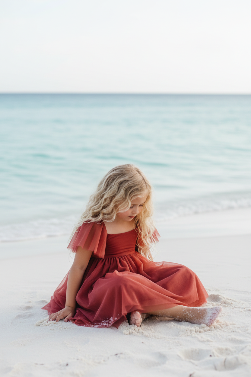Fawn Dress (venetian red tulle)
