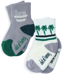Baby/Toddler Half-Crew Socks 2-Pack, Bro & Palms