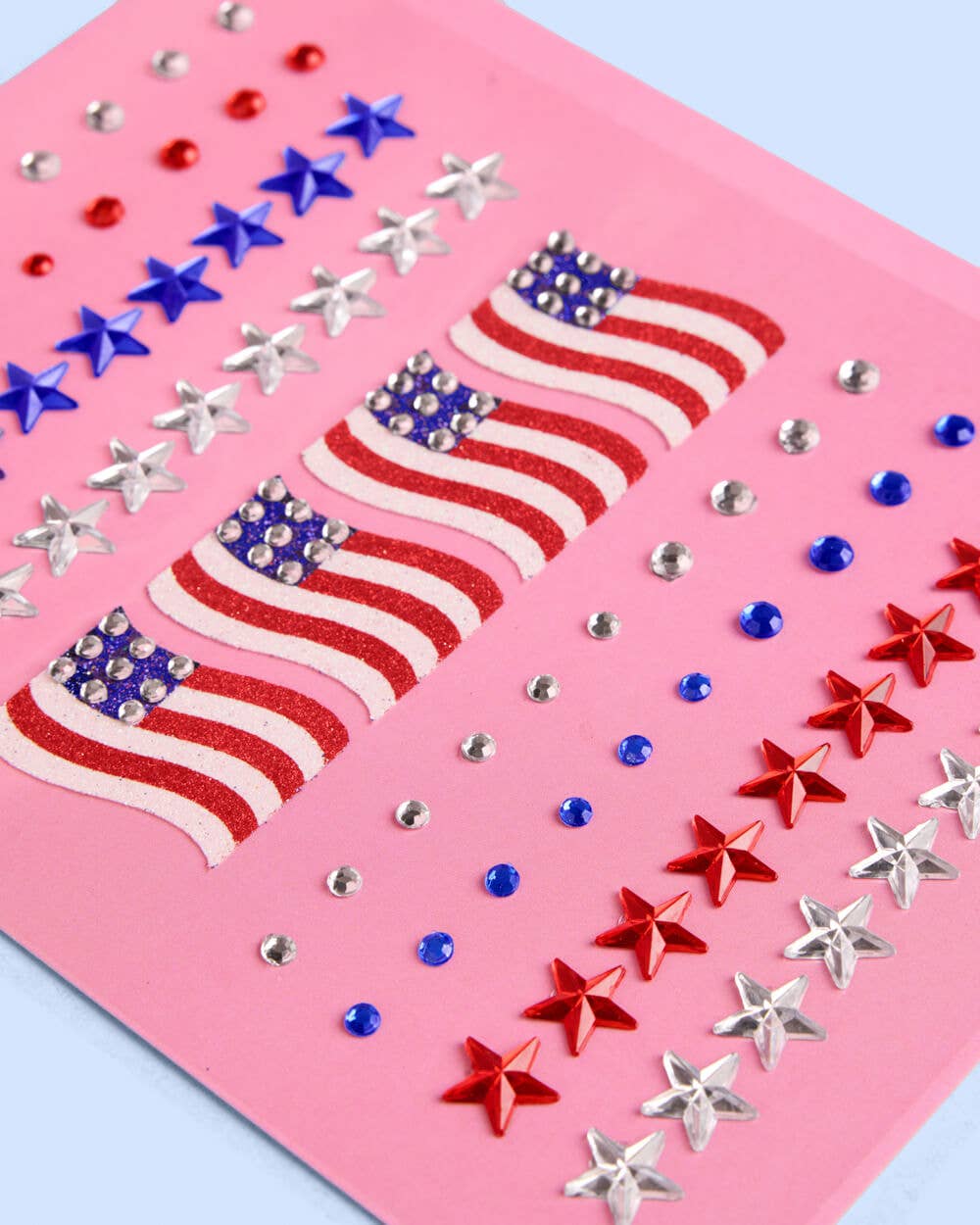 America Face Gems | Patriotic Face Stickers, Red White Blue
