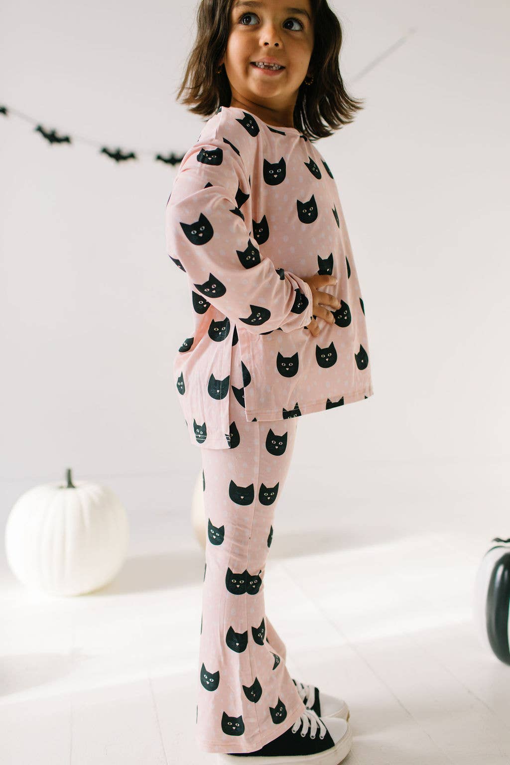 Lounge Wear Set in Black Cat