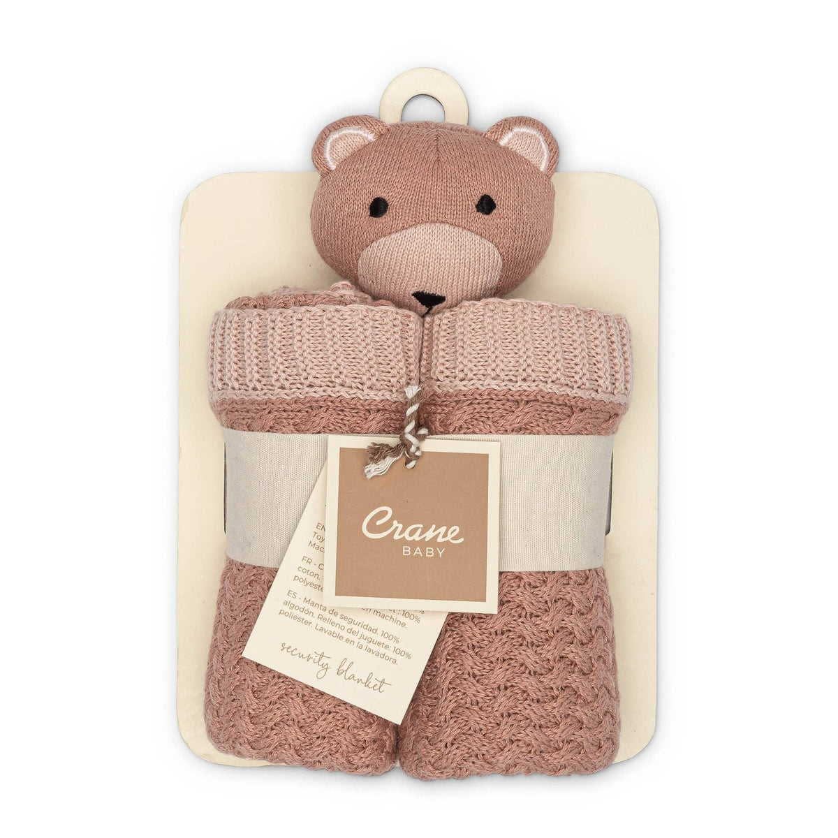 Violet Knitted Teddy Bear Lovie Blanket
