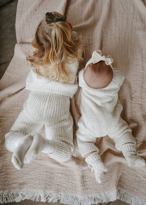 Chunky Knit Braided Sweater Cotton - Coco Speckle