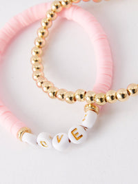 TS Seed Beads Bracelet Elastic Beaded Letter Set