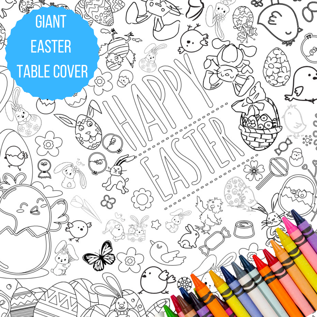 Kids Easter Coloring Tablecloth Activity