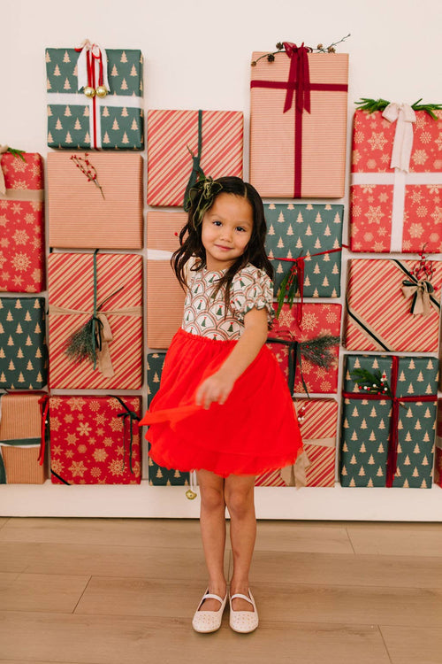 Aura Tulle Dress in Lattice Tree