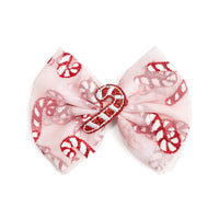 Candy Cane Confetti Christmas Tulle Bow Clip