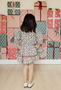 Aura Poplin Dress in Lattice Tree