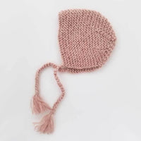Newborn Baby Pink Angora Knit Bonnet