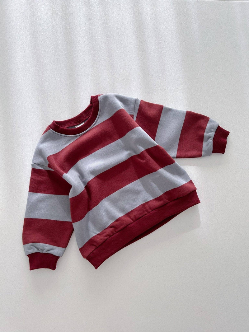 Kids Bold Stripe Sweatshirt - Wine