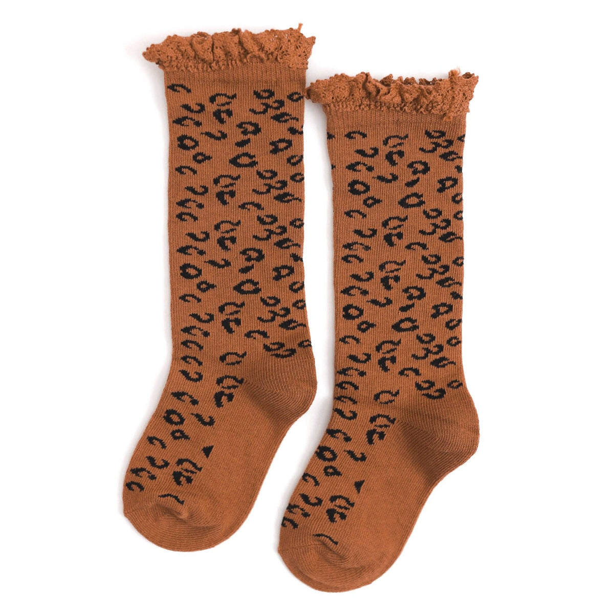 Leopard Lace Top Knee High Socks