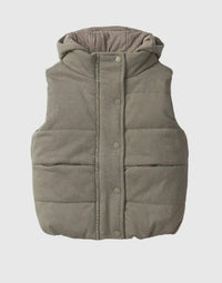 Army Green Hooded Puffer Vest