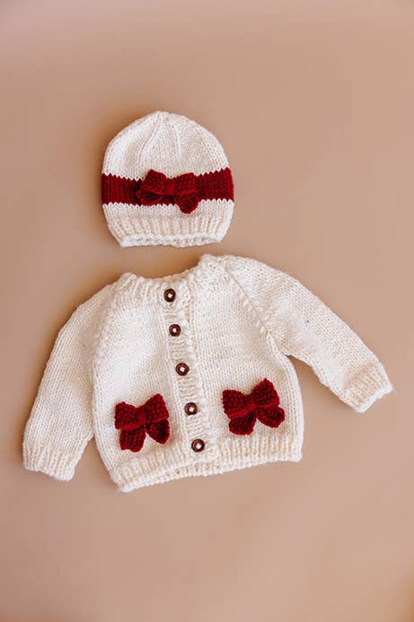 Red Bow Cardigan Sweater