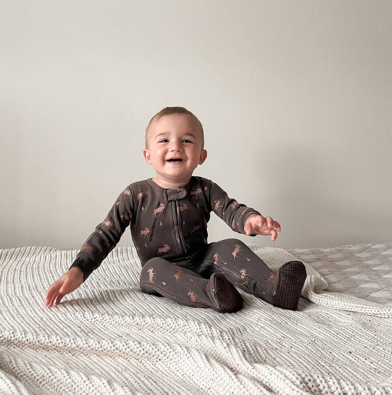 Bark Moose | Organic Cozy Zipper Footie