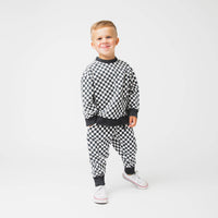 Black & White Mini Check Relaxed Fit Joggers