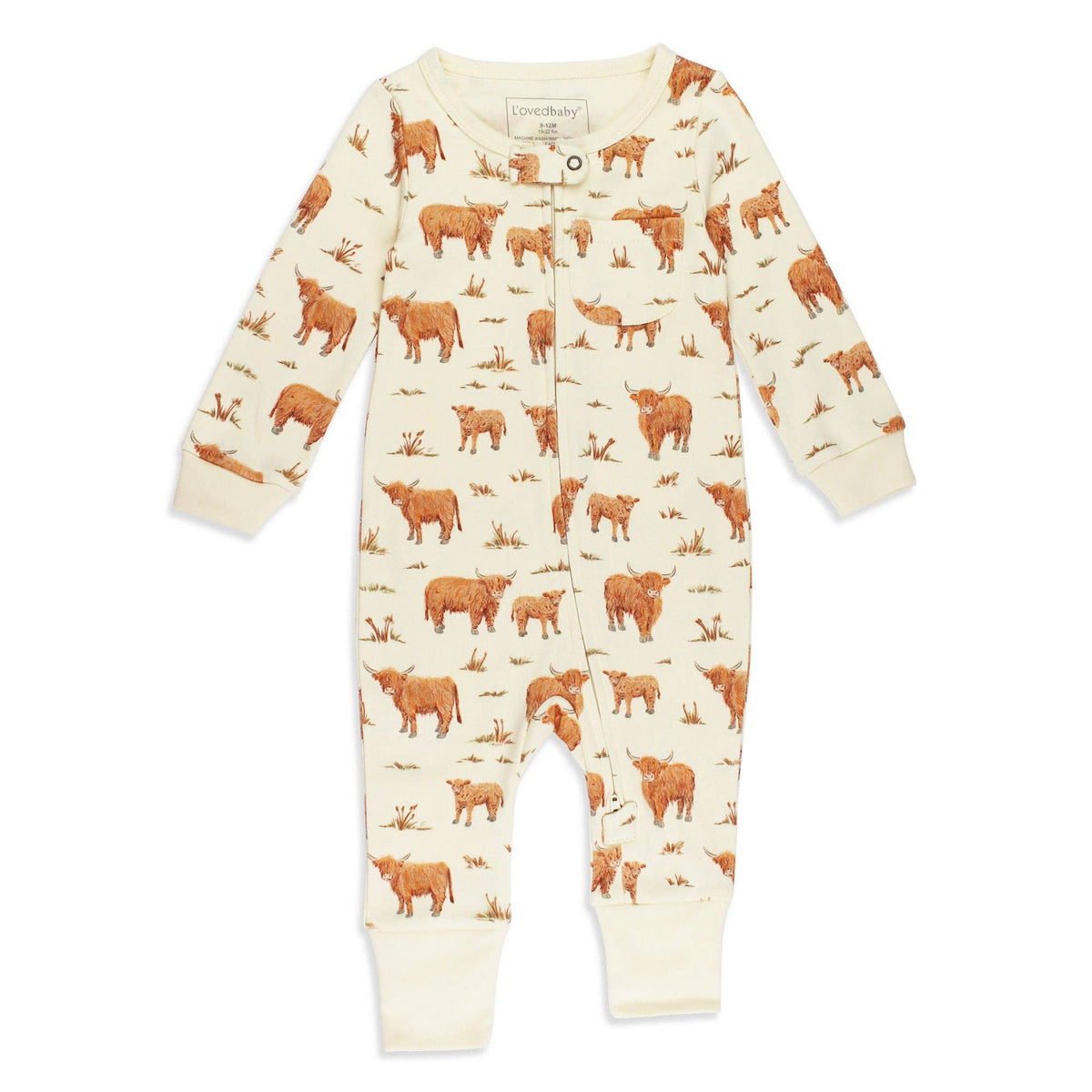 Highland Cow | Organic Zipper Romper