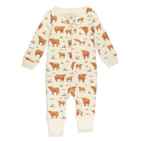 Highland Cow | Organic Zipper Romper