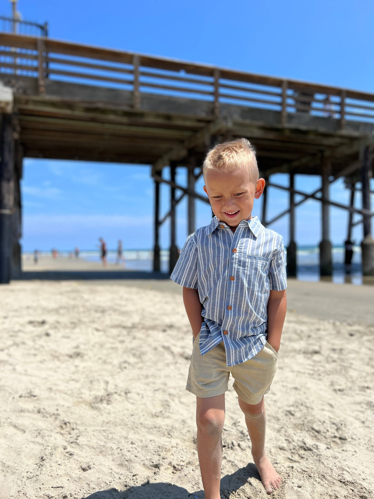 Newport Blue/White Striped Woven Shirt