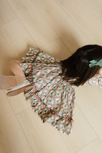 Aura Poplin Dress in Lattice Tree