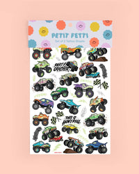 Monster Truck Glow In The Dark Temporary Tattoos