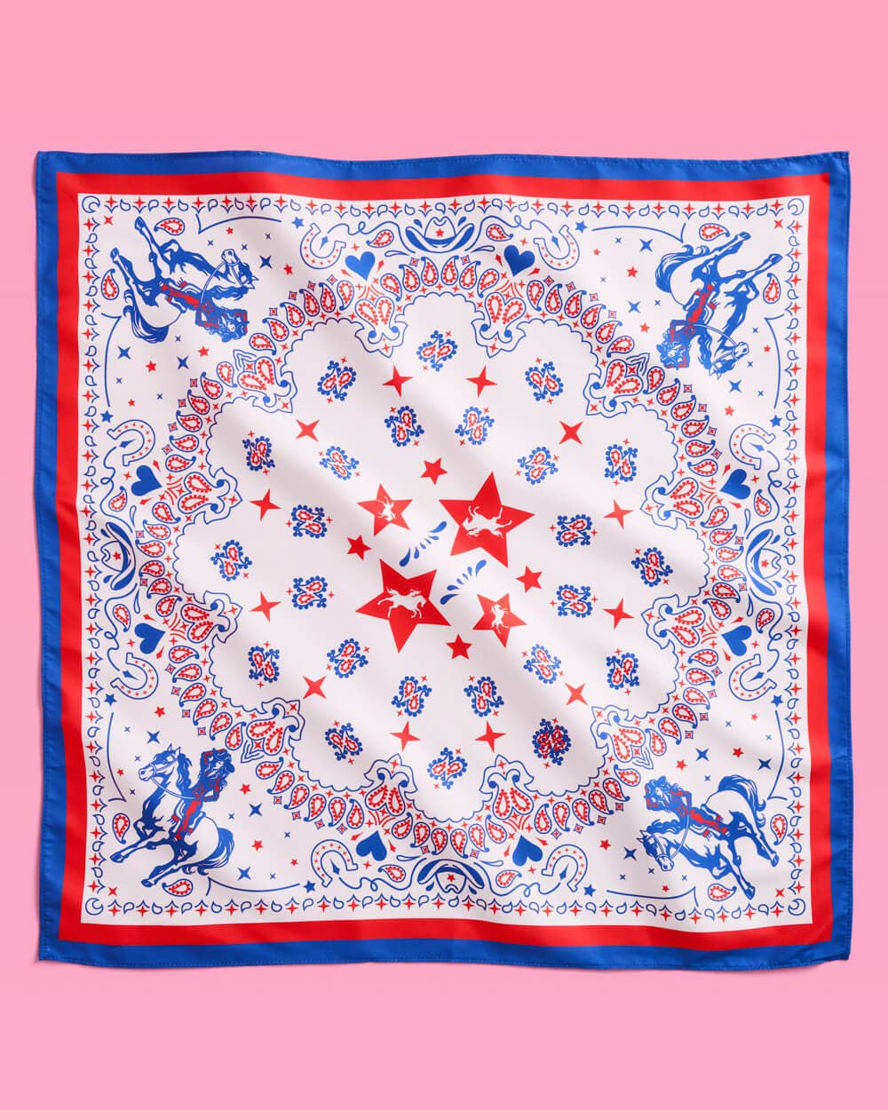 Americana Cowgirl Bandana 27 Inch | Pink Western Rodeo
