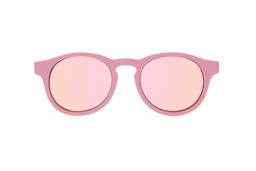 Pretty in Pink Polarized Keyhole Sunglasses w/ Mirrored Lens