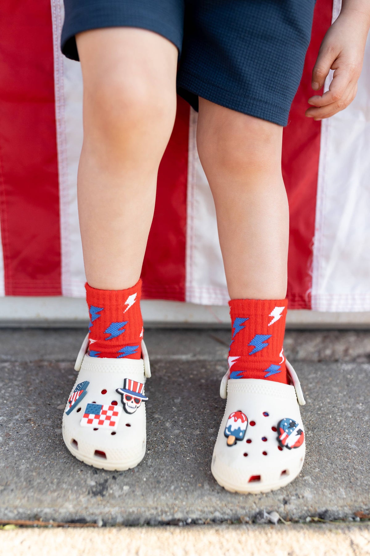 Red White + Electric Socks