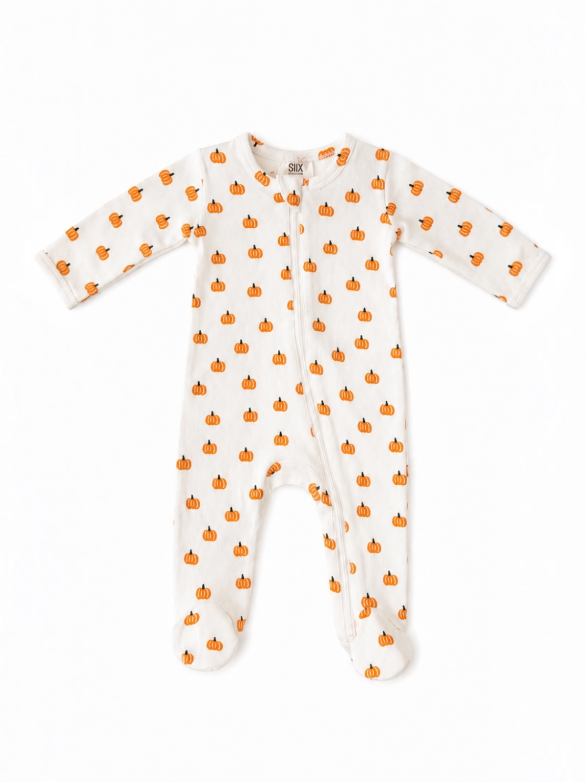 Pumpkin Organic Pointelle 2-Way Zip Footie