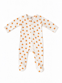 Pumpkin Organic Pointelle 2-Way Zip Footie