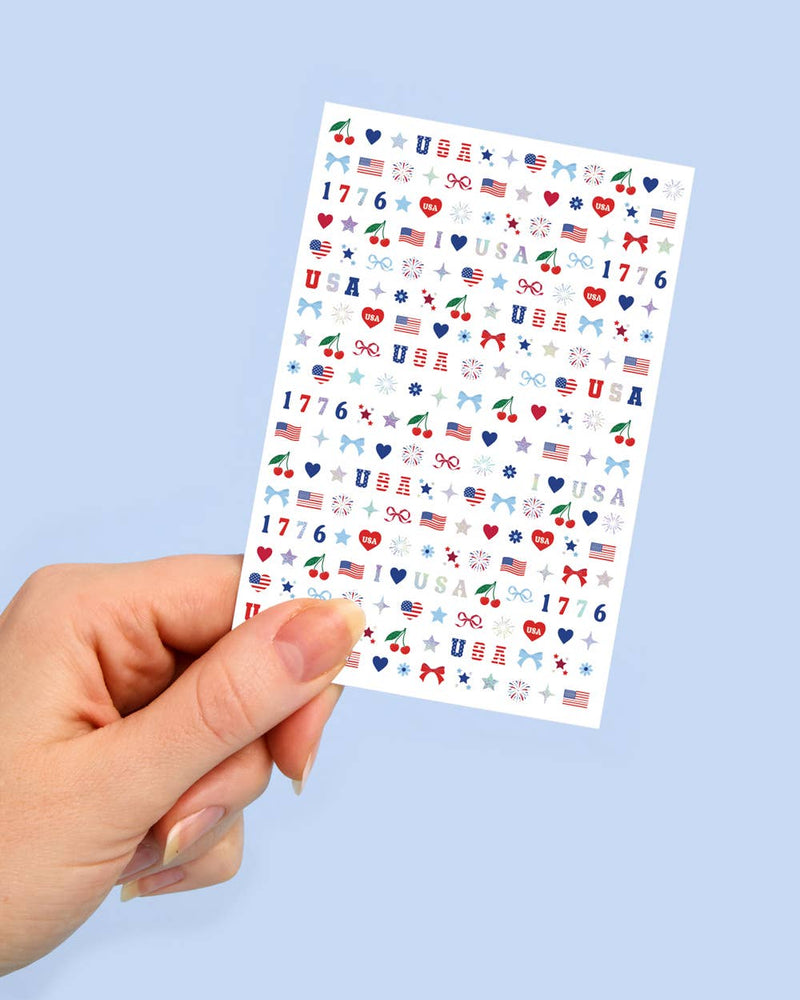 America 250 Nail Stickers | patriotic nails, usa party