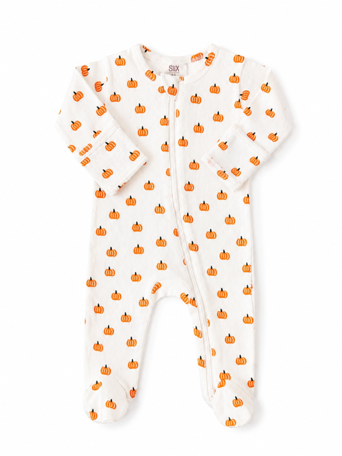 Pumpkin Organic Pointelle 2-Way Zip Footie