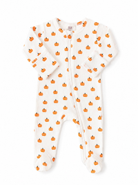 Pumpkin Organic Pointelle 2-Way Zip Footie