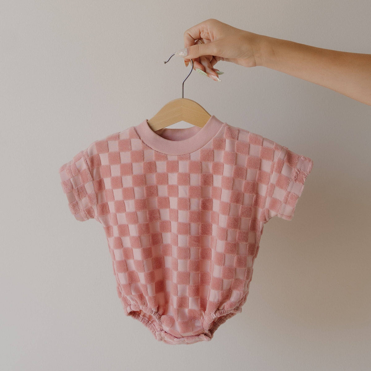 Terry T-Shirt Romper | Sea Pink