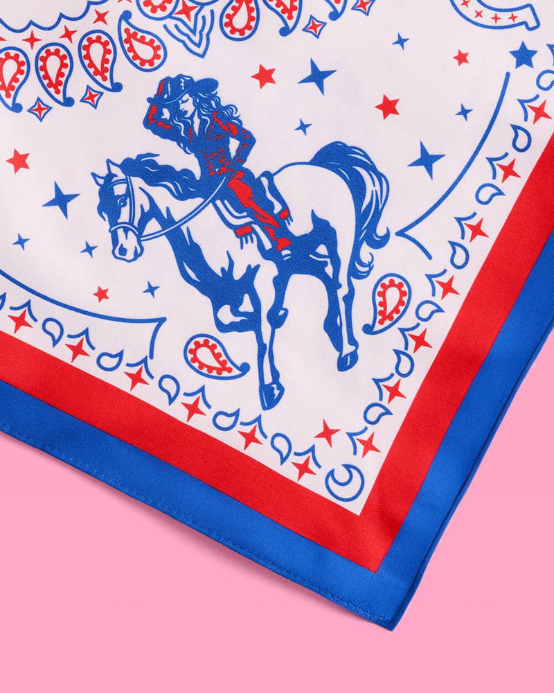 Americana Cowgirl Bandana 27 Inch | Pink Western Rodeo