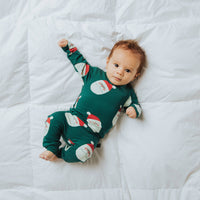 Peekabooty™ Rag Romper - Ho Ho Ho Green Check