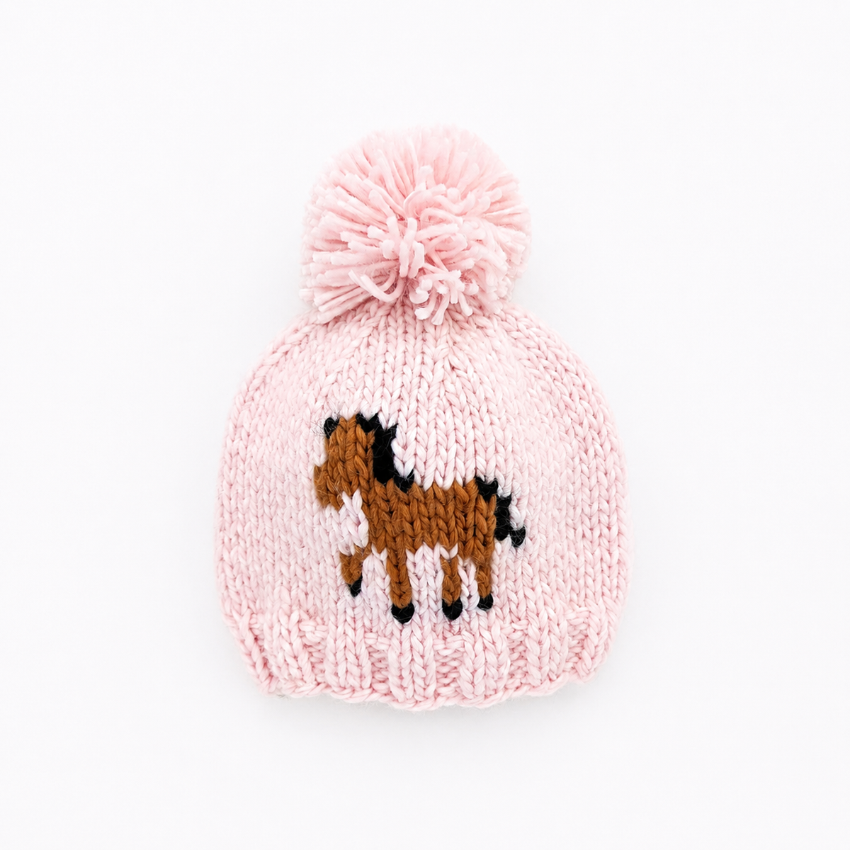 Pony Beanie Hat Blush