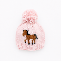 Pony Beanie Hat Blush