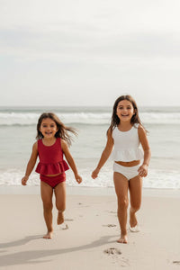 Flutter Tankini Set (brick ribbed)