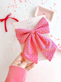 Pink Polka Dot Sailor Bow