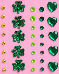 St Patty's Face Gems | green, gold, st patricks, glam