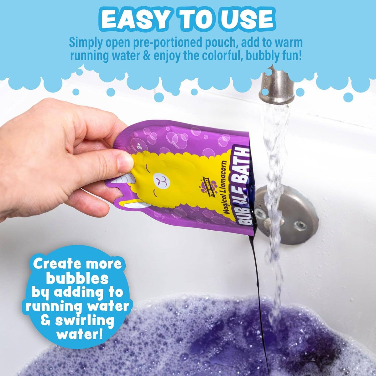 Tub Works® Magical Kids Bubble Bath, Variety | Pink, Purple & Teal Bath Colors