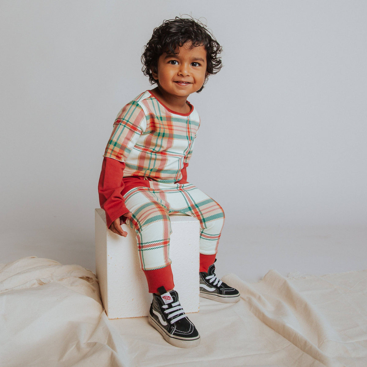 Rag Romper Holiday Plaid